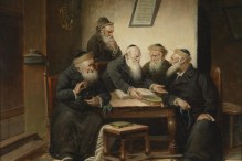 At the Rabbi's by Carl Schleicher (1825-1903)