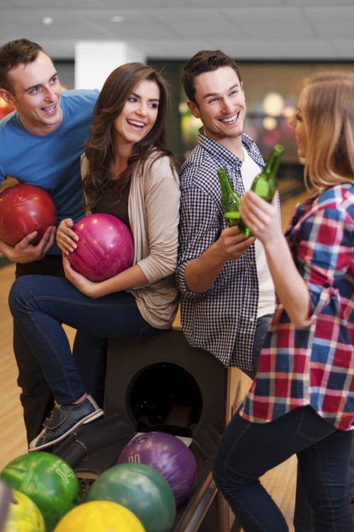 Happy time at the bowling alley