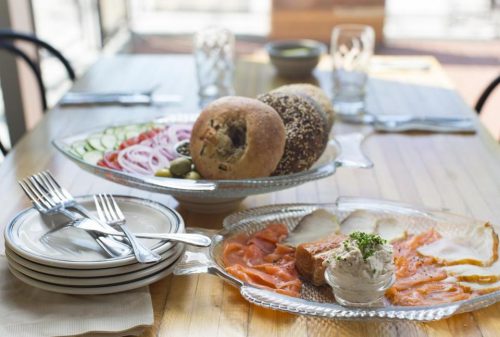 The fish platter—a variety of cured and smoked fish—with bialy and bagels at Mamaleh’s. (DINA RUDICK/GLOBE STAFF)