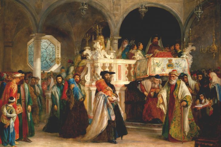 The Feast of the Rejoicing of the Law at the Synagogue in Livorno, Italy by Solomon Hart, 1850