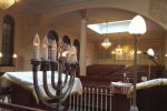 The sanctuary of Boston’s Vilna Shul, including the sloped women’s gallery in the background, as photographed on July 17, 2015. (Matt Lebovic/Times of Israel)