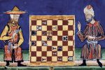 A Jew and a Muslim playing chess in 13th century al-Andalus. El Libro de los Juegos, commissioned by Alphonse X of Castile, 13th century