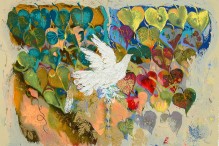 ("Phoenix Bird II" by Shraga Weil, Safrai Fine Art Gallery)