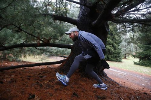 Rabbi Matt Soffer of Temple Israel was on the hunt for pine cones for Passover at the Arboretum. (JESSICA RINALDI/GLOBE STAFFTHE BOSTON GLOBE)