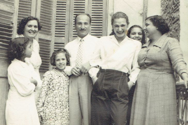 Egypt, 1956: Luna (back left), Joe (center) and Rachel (center right).