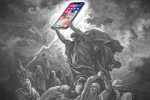 “Moses and the iPhone” by Miriam Anzovin (Derivative of “Moses Breaks the Tablets of the Law” by Gustave Doré/WikiCommons)