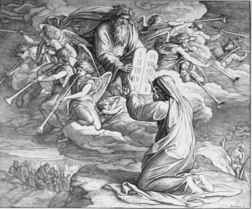 (“Moses receives the Tablets” by Julius Schnorr von Carolsfeld )