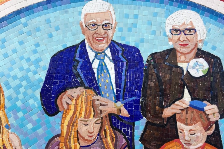 Part of the mosaic “From Generation to Generation” at Epstein Hillel School (Courtesy Joshua Winer)