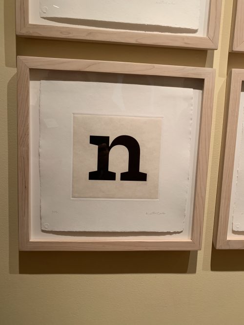 n – Carter specifically designed this letter for this A-Z series