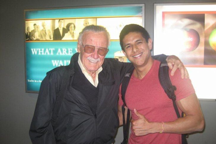 Adam and Stan Lee in an airport terminal, just two guys from Forest Hills, Queens (Courtesy photo)