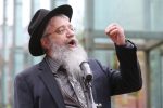 BOSTON, MA - APRIL 28:   Rabbi Alti Bukiet of the Chabad Center of Lexington speaks during a vigil for the victims of the shooting at Chabad of Poway in California at the New England Holocaust Memorial on April 28, 2019 in Boston, Massachusetts. (Staff Photo By Angela Rowlings/MediaNews Group/Boston Herald)
