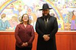 Rashi Middle School Rabbi Sharon Clevenger with Rabbi Mike Moskowitz, an ultra-Orthodox man who fully and lovingly supports his transgender child. (Courtesy The Rashi School)