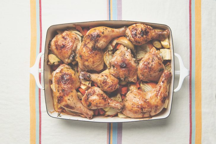 Roast chicken with thyme and honey from “The Jewish Cookbook” (Photo: Evan Sung)