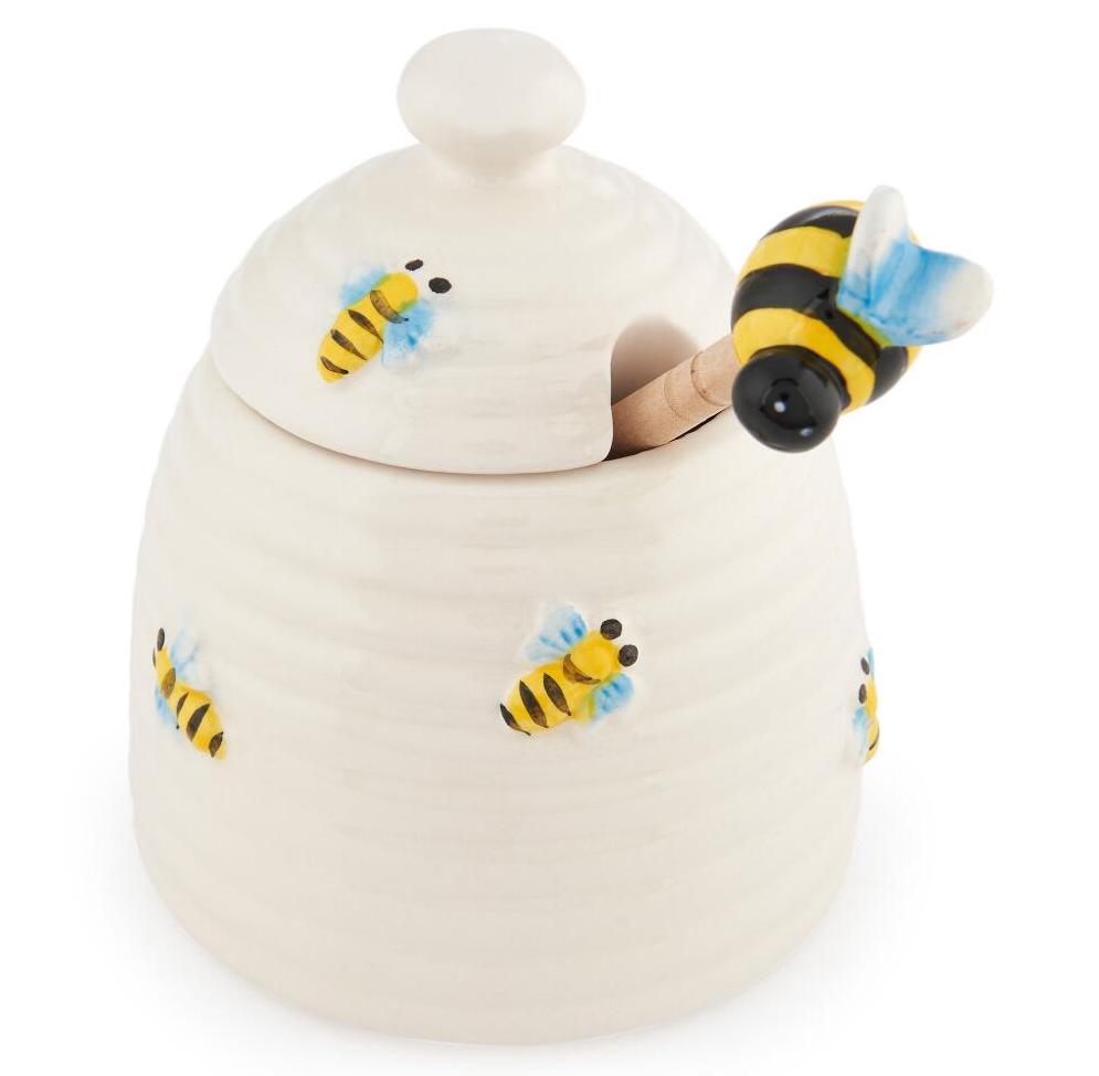Honey Bee Pot with Dipper