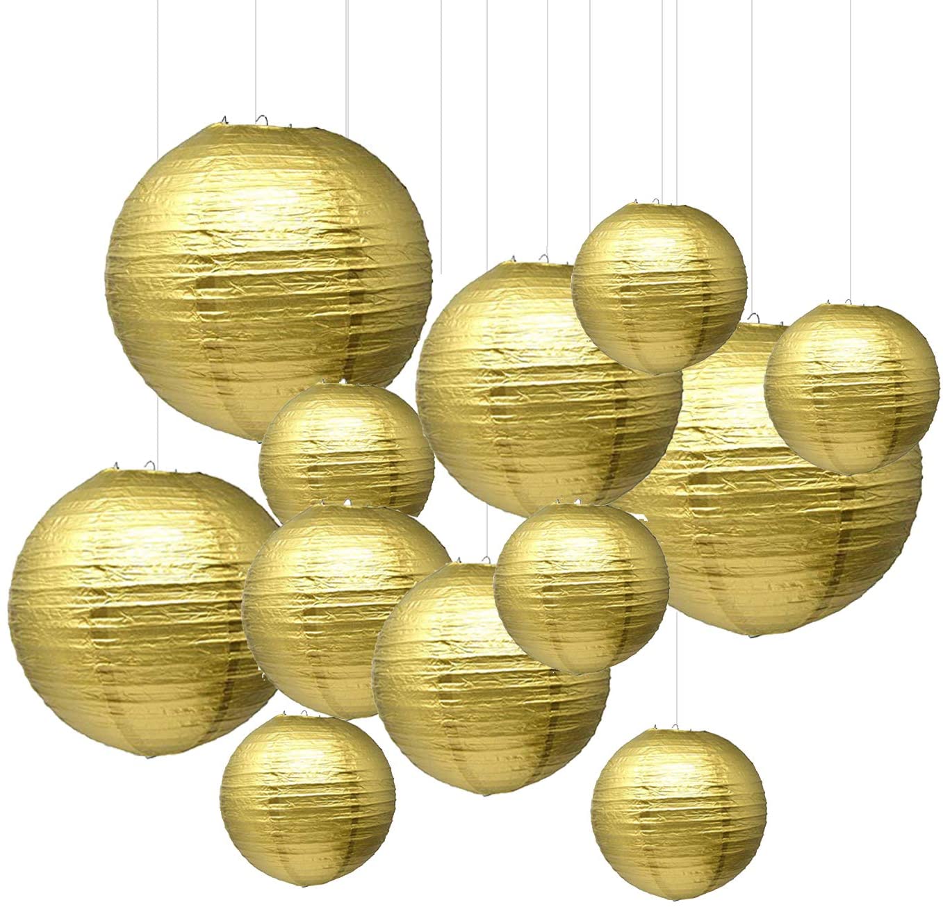 Gold Round Paper Lanterns