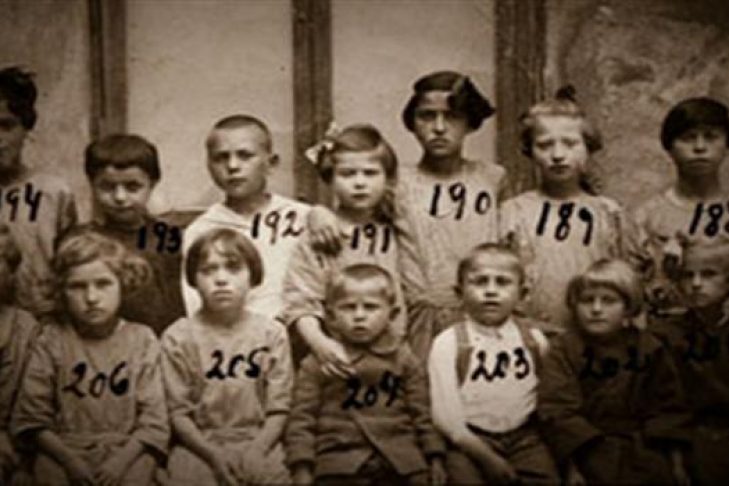 Some of the 176 Jewish children rescued by South African Jewish philanthropist Isaac Ochberg from the pogroms that followed the Russian Revolution (Courtesy photo)