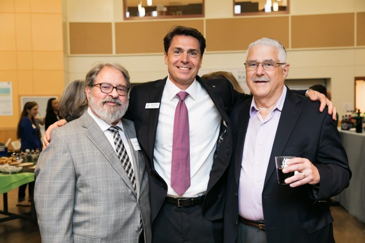 From left: Rabbi Richard “Rim” Meirowitz, Adam Fischer and Rabbi Henry Zoob (Courtesy photo)