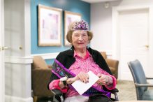 Ruth Goldstein Farber on her 100th birthday at Kaplan Estates (Courtesy photo)