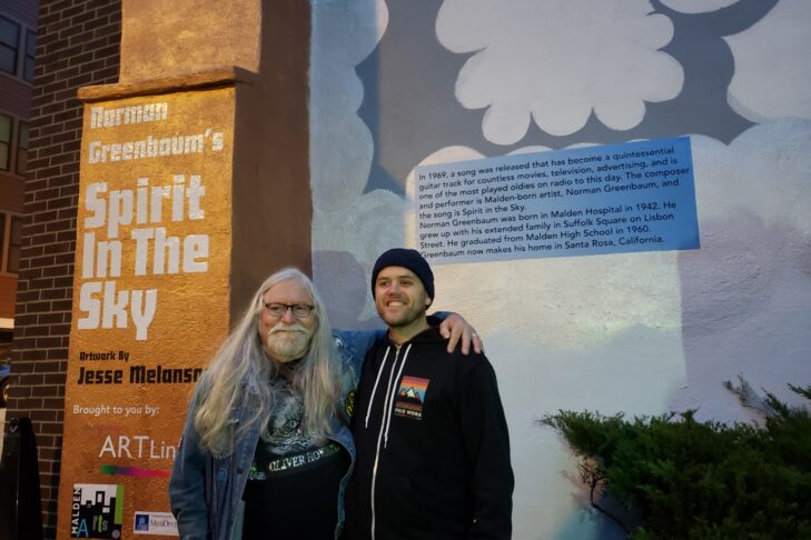 Norman Greenbaum with mural artist Jesse Melanson (Photo: Susie Davidson)