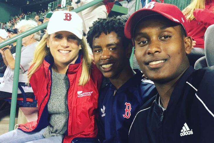 Alison Noyce and her sons at a Red Sox game (Courtesy photo)
