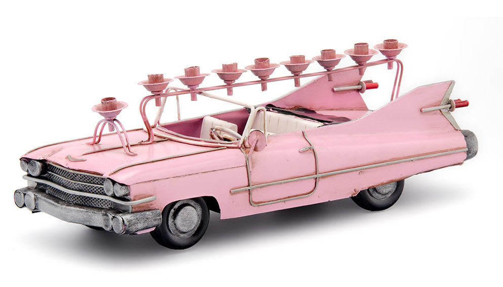Metal Pink Cadillac Menorah