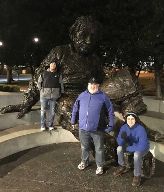Eli and his family at The Einstein Memorial.