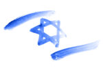 Flag of Israel. Watercolor sketch