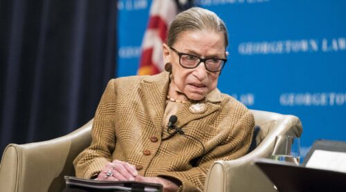 WASHINGTON, DC - FEBRUARY 10: U.S. Supreme Court Justice Ruth Bader Ginsburg participates in a discussion at the Georgetown University Law Center on February 10, 2020 in Washington, DC. Justice Ginsburg and U.S. Appeals Court Judge McKeown discussed the 19th Amendment which guaranteed women the right to vote which was passed 100 years ago. (Photo by Sarah Silbiger/Getty Images)