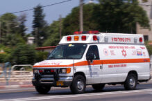 Nahariya, Israel - July 26, 2006: Israeli Magen David Adom ambulance on July 26 2006. Since June 2006, Magen David Adom has been officially recognized by the Red Cross (ICRC)as the national aid society of Israel.