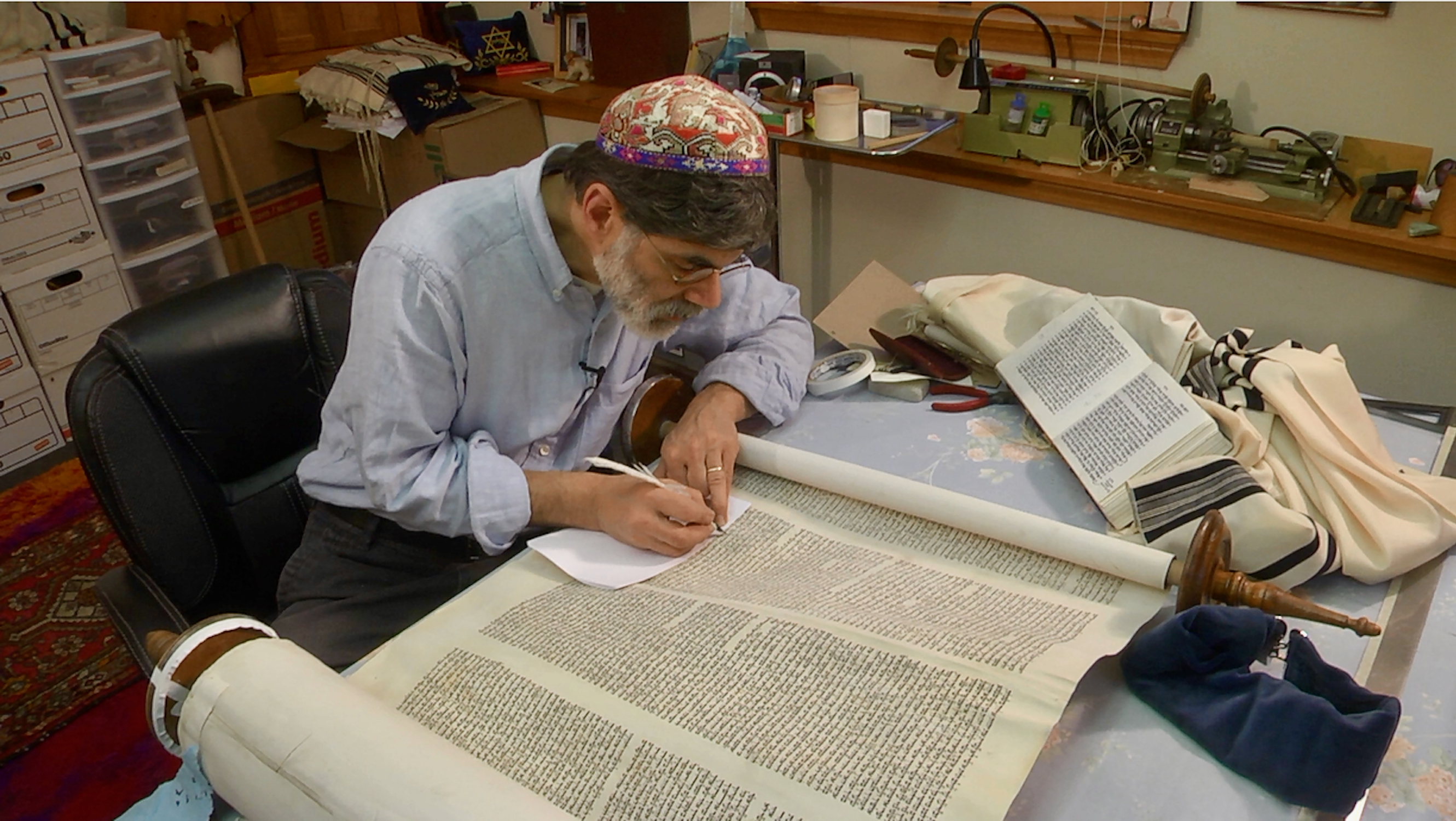 Commandment 613 – Rabbi Kevin Hale restoring a scroll