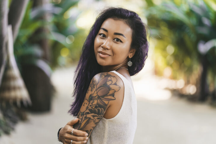 Portrait beautiful woman with tattoos - Stock Image - F028/7309 - Science  Photo Library