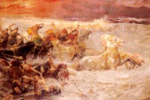 “Pharaoh’s Army Engulfed by the Red Sea” by Frederick Arthur Bridgman