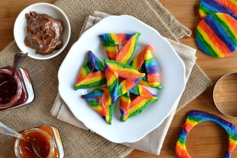 Rainbow Hamantaschen Rainbow Hamantaschen