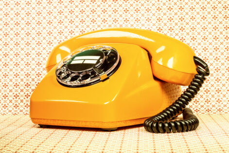 Retro orange telephone