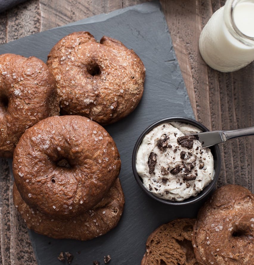 Chocolate-Bagels-with-Cookies-and-Cream-Whipped-Cream-Cheese-2_One Sweet Mess