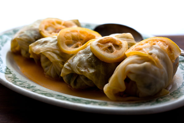 greek inspired stuffed cabbage leaves