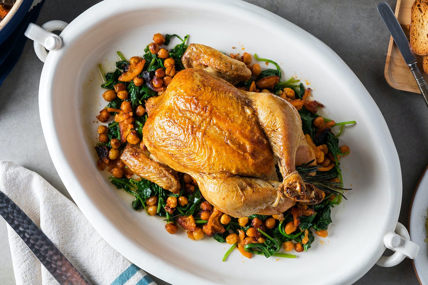 Roast-Chicken-Chickpeas-Kale_Rachel Vanni:Tasting Table
