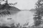 Antique black and white photo of the United States: Peekskill bay and Hudson narrows, Hudson River