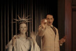 Emcee (Gene Ravvin) and Lady Liberty (Darya Denisova) in “Witness” (Photo: Zero Gravity Virtual Theater Lab)