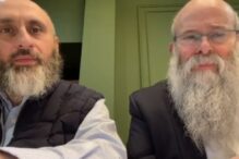 Rabbi Shmuel Kaminezki, right, chief rabbi of Dnipro, Ukraine, and Zelig Brez, executive director of the Jewish Community of Dnipro (Image: CJP)