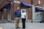 Todd Ruderman and Jody Kipnis, who are engaged to be married, stood in front of the building they recently bought to house a planned Holocaust museum.ERIN CLARK/GLOBE STAFF