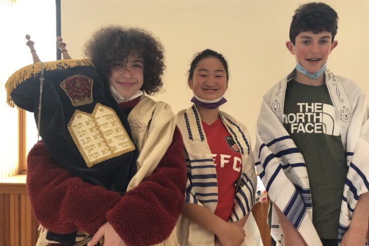 BJEP b’nai mitzvah students, from left: Avi, Liza and Gabriel (Courtesy photo)