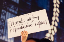 Activists protest across the streets of New York City demanding reproductive rights.