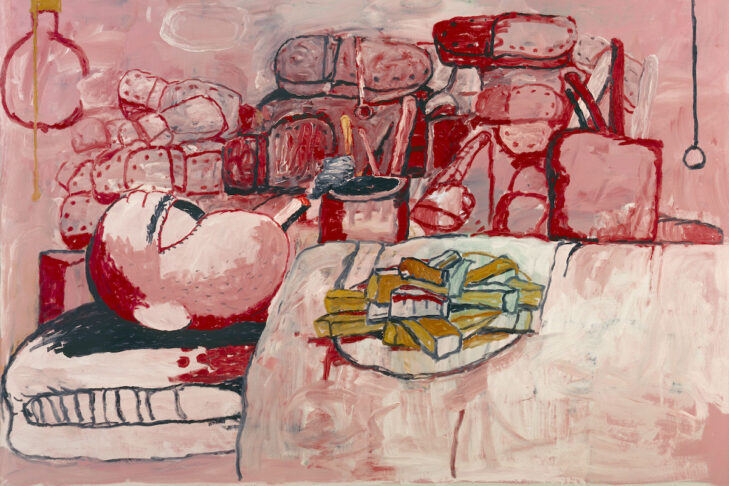 “Painting, Smoking, Eating,” 1973, by Philip Guston. Stedelijk Museum Amsterdam collection. (© The Estate of Philip Guston, courtesy Hauser & Wirth/Museum of Fine Arts, Boston)