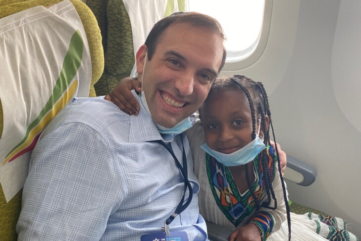 Rabbi Marc Baker on the mission trip, assisting Ethiopian families on their journey to Israel (Photo: Marc Baker)