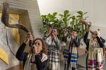 Temple Israel clergy blowing the shofar