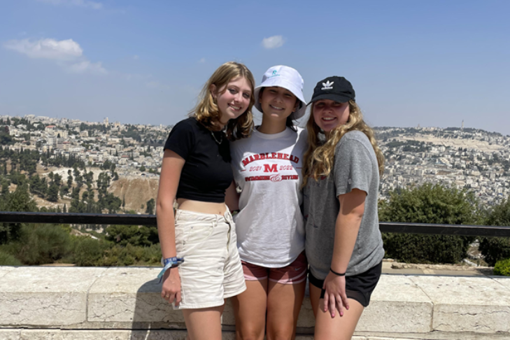 Rebecca Vaynshteyn (center) in Israel (Courtesy photo)