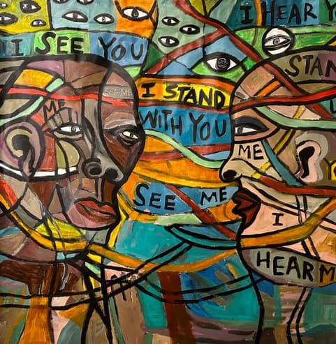 “I Stand With You” acrylic on canvas by Deb Putnoi (Courtesy)