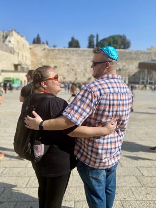 Lindsay and Steven in Jerusalem. Photo credit Lindsay Roth