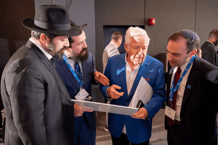 From left: Rabbi Shlomo Noginski, Robert Kraft and Rabbi Marc Baker (Photo: Kataram Studios)